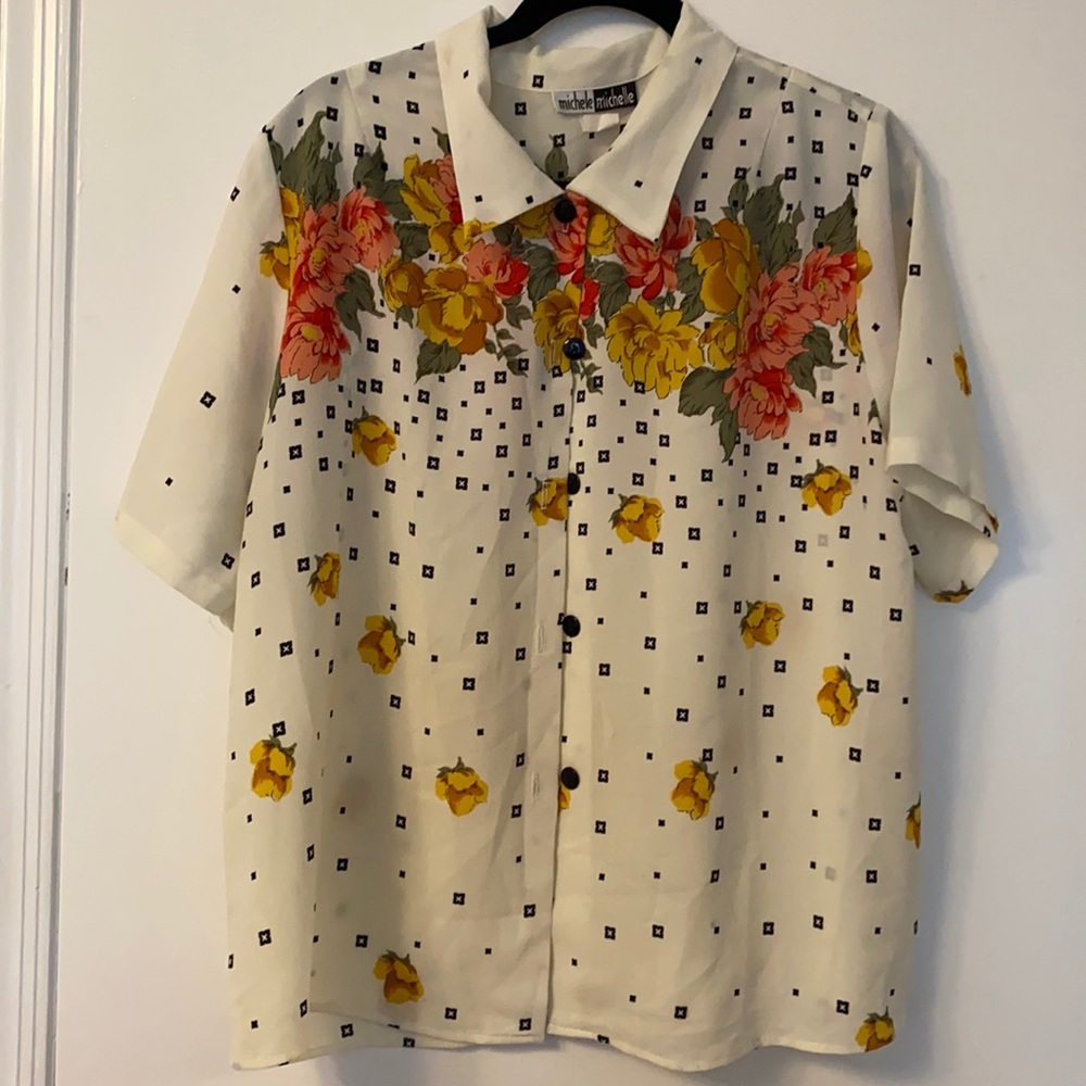 Vintage printed button down